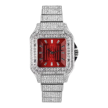 Ladies Iced-Out 34mm Metal Band Watch - 9204-MB