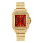 Ladies Iced-Out 34mm Metal Band Watch - 9204-MB