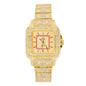 Ladies Iced-Out 34mm Metal Band Watch - 9204-MB