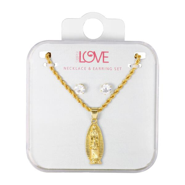 Ladies Guadalupe Necklace with Earrings Set - DD-HC-245