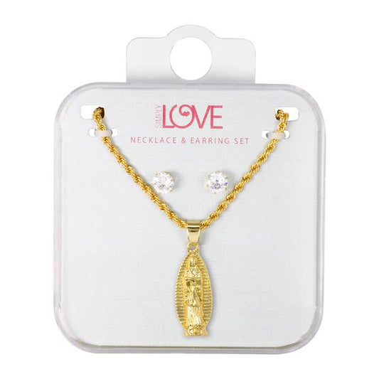 Ladies Guadalupe Necklace with Earrings Set - DD-HC-245