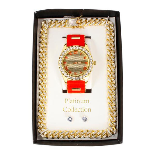 Watch and Iced Out Cuban Chain Gift Set - WCH-121