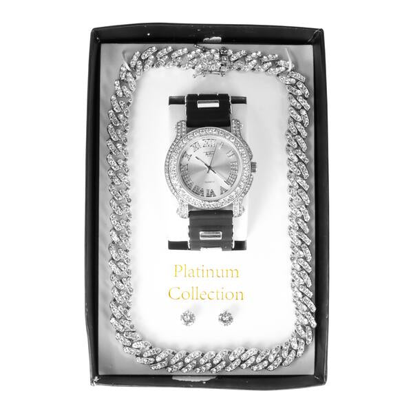 Watch and Iced Out Cuban Chain Gift Set - WCH-120