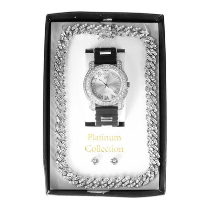 Watch and Iced Out Cuban Chain Gift Set - WCH-120