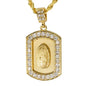 Iced Medium Guadalupe Pendant with 4mm Rope Chain 24" - HC-3058*