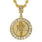 Iced Medium Angel Pendant with 4mm Rope Chain 24" - HC-3004*