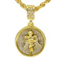 Iced Medium Angel Pendant with 4mm Rope Chain 24" - HC-2017*