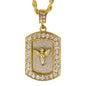 Iced Medium Angel Pendant with 4mm Rope Chain 24" - HC-3154*