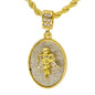 Iced Medium Angel Pendant with 4mm Rope Chain 24" - HC-2023*
