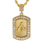 Iced Medium Free Mason Pendant with 4mm Rope Chain 24" - HC-3060*