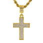 Iced Medium Cross Pendant with 4mm Rope Chain 24" - HC-2003*