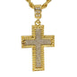 Iced Medium Cross Pendant with 4mm Rope Chain 24" - HC-2047*