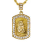 Iced Medium Jesus Pendant with 4mm Rope Chain 24" - HC-3056*