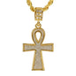 Iced Medium Cross Pendant with 4mm Rope Chain 24" - HC-2006*