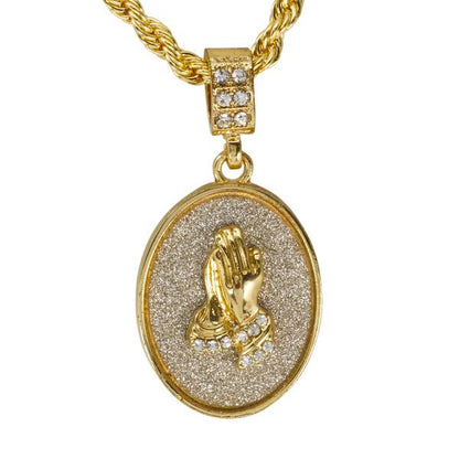Iced Medium Pendant with 4mm Rope Chain 24" - HC-2022*