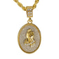 Iced Medium Pendant with 4mm Rope Chain 24" - HC-2022*