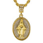 Iced Medium Guadalupe Pendant with 4mm Rope Chain 24" - HC-2020*
