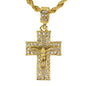 Iced Medium Crucifix Pendant with 4mm Rope Chain 24" - HC-2046*