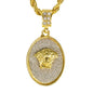 Iced Medium Pendant with 4mm Rope Chain 24" - HC-2021*