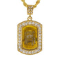 Iced Medium Jesus Pendant with 4mm Rope Chain 24" - HC-2032*