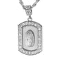 Iced Medium Guadalupe Pendant with 4mm Rope Chain 24" - HC-3058*