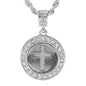 Iced Medium Cross Pendant with 4mm Rope Chain 24" - HC-2030*