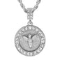Iced Medium Angel Pendant with 4mm Rope Chain 24" - HC-3104*