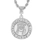 Iced Medium Jesus Pendant with 4mm Rope Chain 24" - HC-2026*
