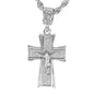 Iced Medium Crucifix Pendant with 4mm Rope Chain 24" - HC-2011*