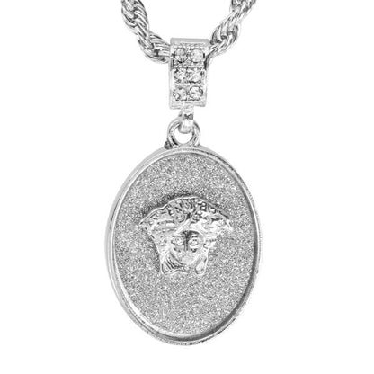 Iced Medium Pendant with 4mm Rope Chain 24" - HC-2021*