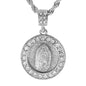 Iced Medium Guadalupe Pendant with 4mm Rope Chain 24" - HC-3108*