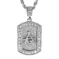 Iced Medium Free Mason Pendant with 4mm Rope Chain 24" - HC-3160*