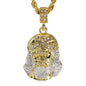 Iced Medium Jesus Pendant with 4mm Rope Chain 24" - HC-7008*
