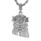 Iced Medium Jesus Pendant with 4mm Rope Chain 24" - HC-7003*