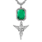 Iced Mini Angel Color Stone Pendant with 3mm Rope Chain 24" - HC-316**