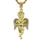Iced Medium Angel Pendant with 4mm Rope Chain 24" - HC-7005*