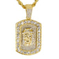 Iced Medium Jesus Pendant with 4mm Rope Chain 24" - HC-3151*