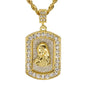 Iced Medium Guadalupe Pendant with 4mm Rope Chain 24" - HC-3159*