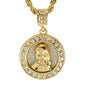 Iced Medium Guadalupe Pendant with 4mm Rope Chain 24" - HC-3109*