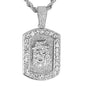 Iced Medium Jesus Pendant with 4mm Rope Chain 24" - HC-3151*
