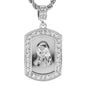 Iced Medium Jesus Pendant with 4mm Rope Chain 24" - HC-3059*