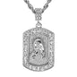 Iced Medium Guadalupe Pendant with 4mm Rope Chain 24" - HC-3159*