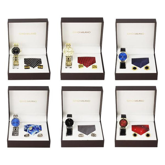 Men's Classic Watch and Tie Assorted 6-Pack - MTS-ASST