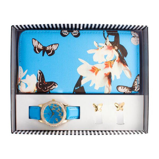 Ladies Matching Leather Watch and Wallet Set - LWS-101