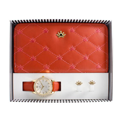 Ladies Matching Leather Watch and Wallet Set - LWS-103