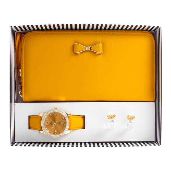 Ladies Matching Leather Watch and Wallet Set - LWS-107