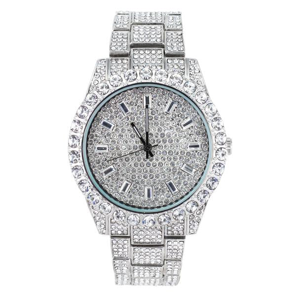 Urban Iced Out 44mm Metal Band Watch - 8918-MB