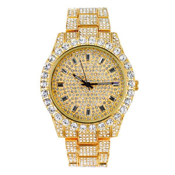 Urban Iced Out 44mm Metal Band Watch - 8918-MB
