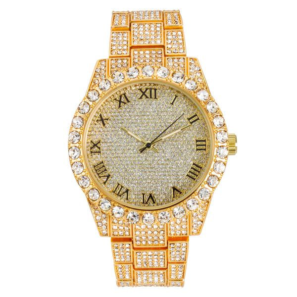 Urban Iced Out 44mm Metal Band Watch - 9034V-MB
