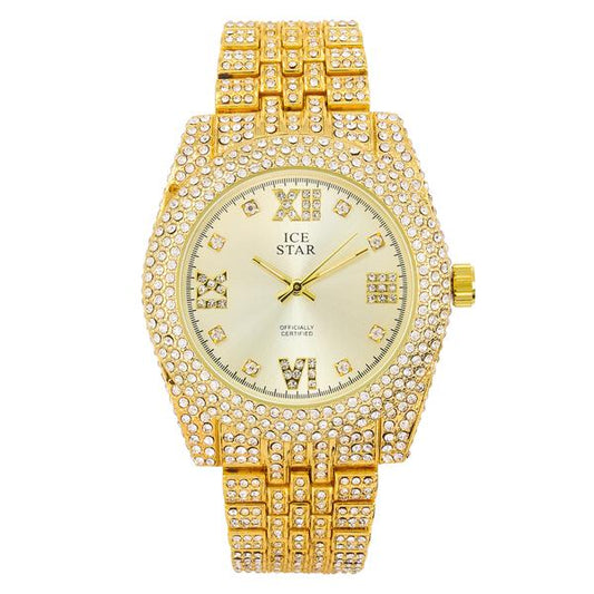 Urban Iced Out  Metal Band Watch  - 9480S-MB